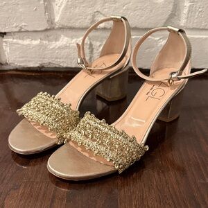 AGL Gold Textured Strap Heels 38.5